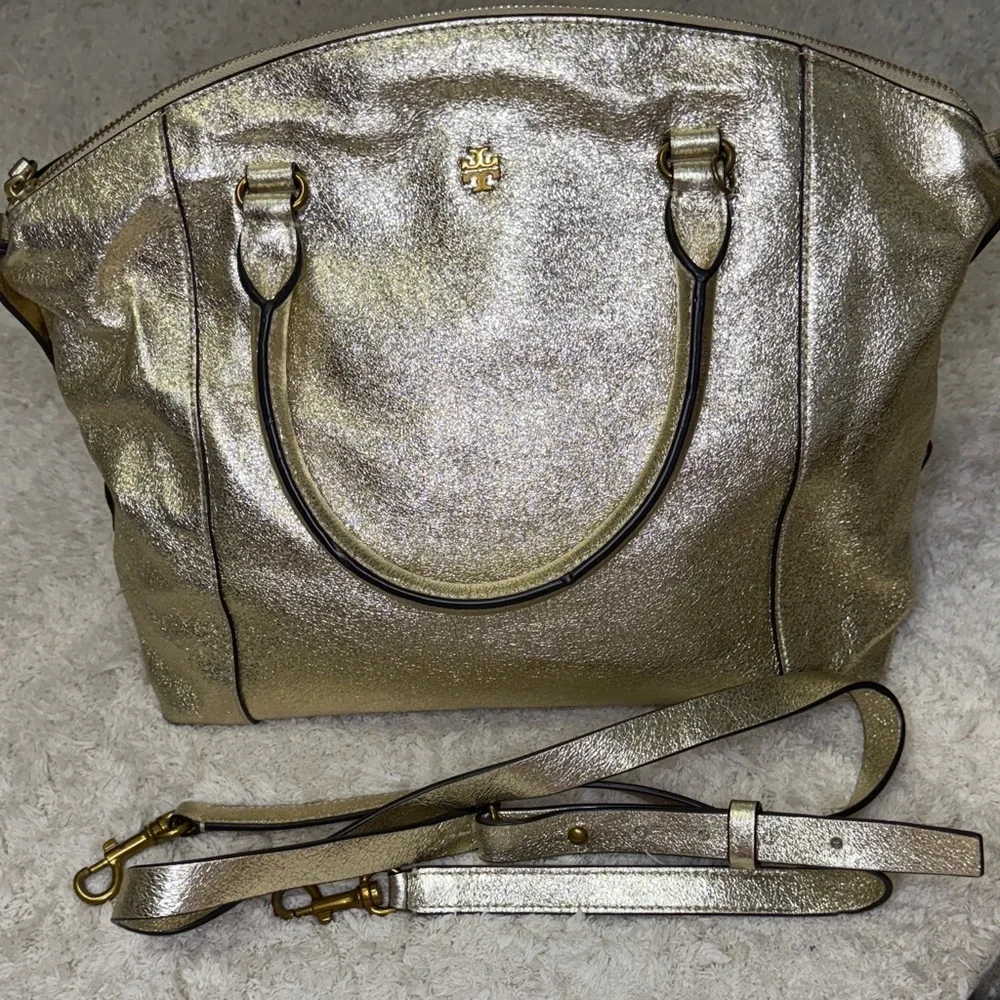 Like New Tory Burch Gold Kira Top Handle Satchel